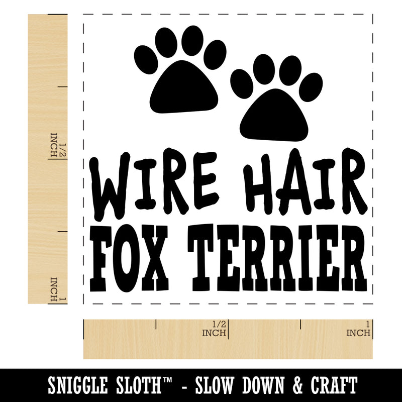 Wire Hair Fox Terrier Dog Paw Prints Fun Text Self-Inking Rubber Stamp Ink Stamper