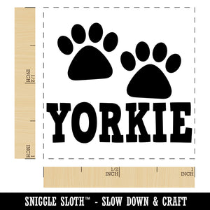 Yorkie Yorkshire Terrier Dog Paw Prints Fun Text Self-Inking Rubber Stamp Ink Stamper