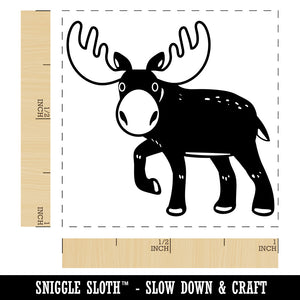 Cartoon Moose Self-Inking Rubber Stamp Ink Stamper