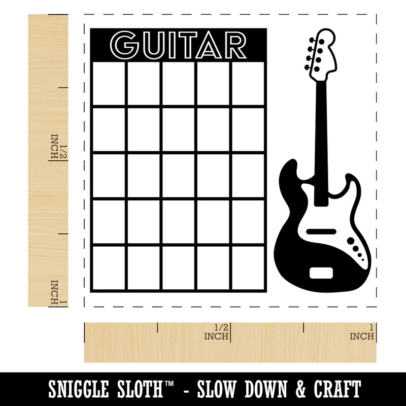 Electric Bass Guitar Chord Chart Self-Inking Rubber Stamp Ink Stamper