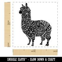 Floral Alpaca Self-Inking Rubber Stamp Ink Stamper