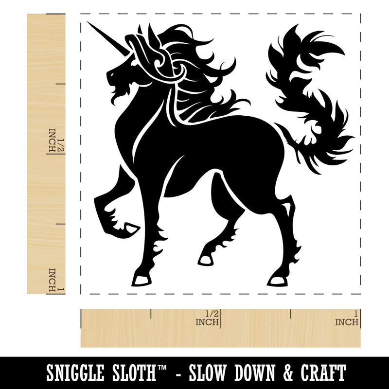 Heraldic Majestic Unicorn Self-Inking Rubber Stamp Ink Stamper