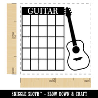 Leaning Acoustic Guitar Chord Chart Self-Inking Rubber Stamp Ink Stamper