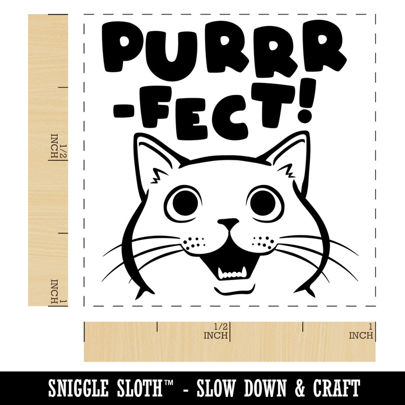 Purrrfect Perfect Cat Self-Inking Rubber Stamp Ink Stamper