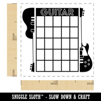 Split Electric Guitar Chord Chart Self-Inking Rubber Stamp Ink Stamper