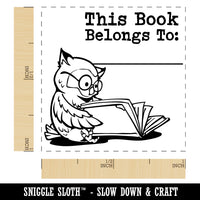 This Book Belongs to Nerdy Owl Self-Inking Rubber Stamp Ink Stamper