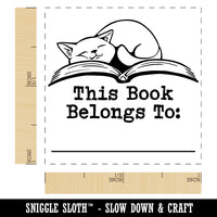 This Book Belongs to Sleepy Cat Self-Inking Rubber Stamp Ink Stamper