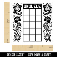 Ukulele Hibiscus Flower Chord Chart Self-Inking Rubber Stamp Ink Stamper