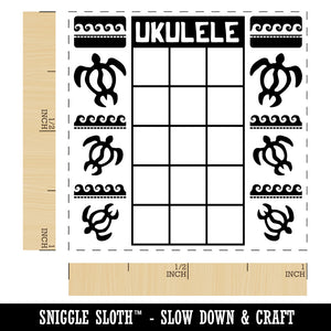 Ukulele Honu Sea Turtle Chord Chart Self-Inking Rubber Stamp Ink Stamper