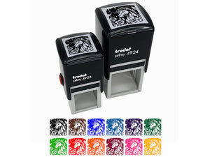 Unicorn in Flower Forest Self-Inking Rubber Stamp Ink Stamper