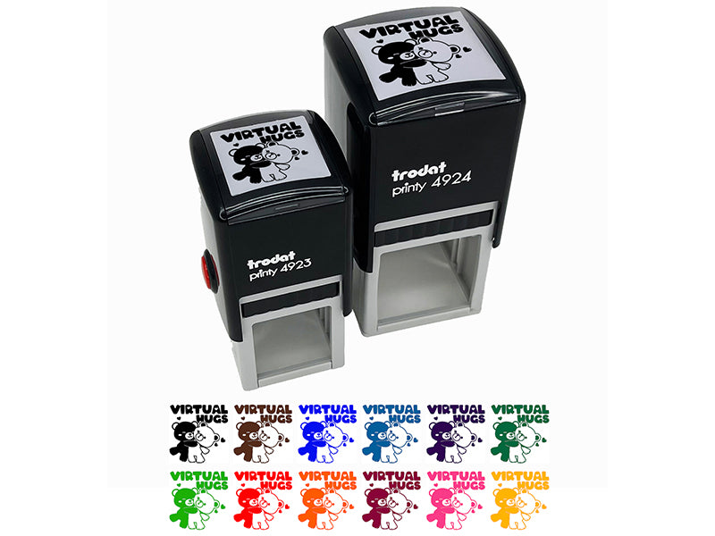 Virtual Bear Hugs Self-Inking Rubber Stamp Ink Stamper