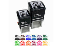 Cute House Heart Window Boxes Self-Inking Rubber Stamp Ink Stamper