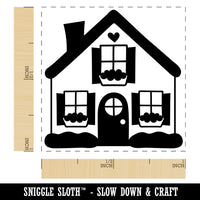 Cute House Heart Window Boxes Self-Inking Rubber Stamp Ink Stamper