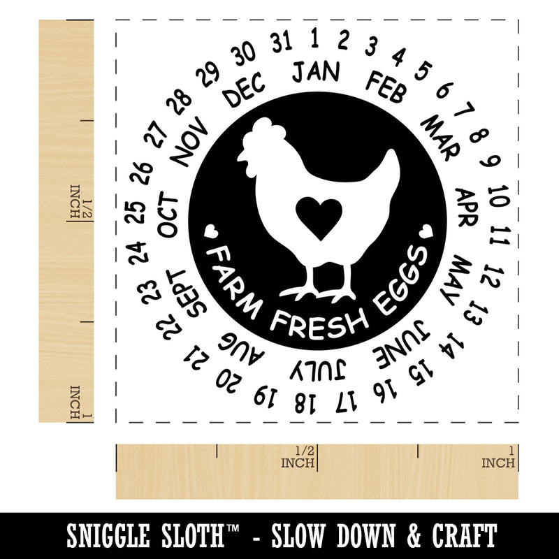 Egg Laid Expiration Date Calendar Self-Inking Rubber Stamp Ink Stamper