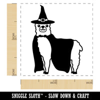 Halloween Llama Alpaca Witch Self-Inking Rubber Stamp Ink Stamper