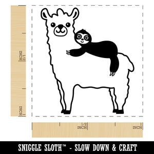 Llama and Sloth Best Friends Alpaca Self-Inking Rubber Stamp Ink Stamper