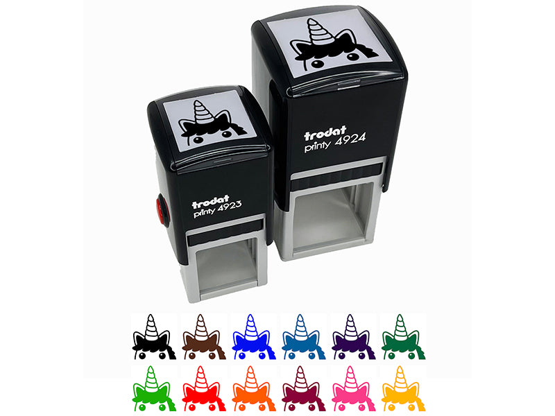 Peeking Unicorn Self-Inking Rubber Stamp Ink Stamper