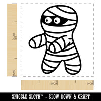 Scared Halloween Mummy Self-Inking Rubber Stamp Ink Stamper