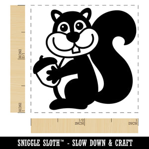 Squirrel Holding Acorn Self-Inking Rubber Stamp Ink Stamper