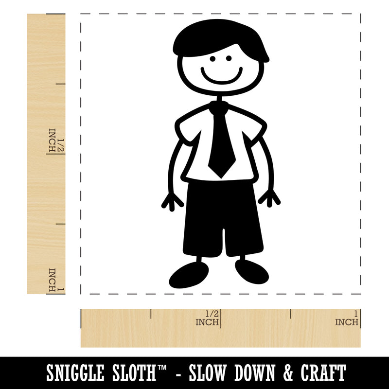 Stick Figure Man Dad Self-Inking Rubber Stamp Ink Stamper