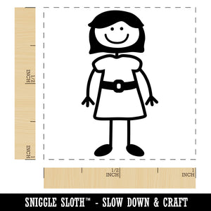 Stick Figure Woman Mom Self-Inking Rubber Stamp Ink Stamper