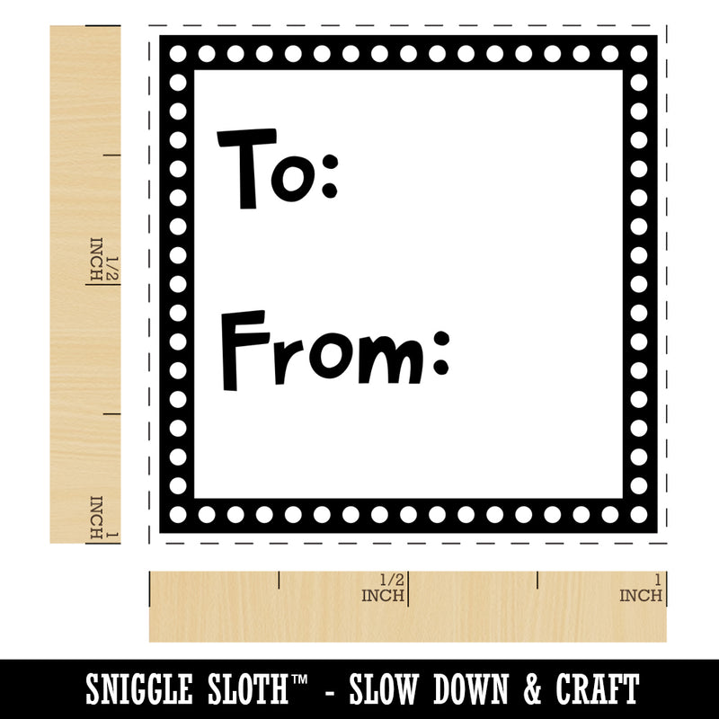 To From Polka Dots for Gift Present Self-Inking Rubber Stamp Ink Stamper