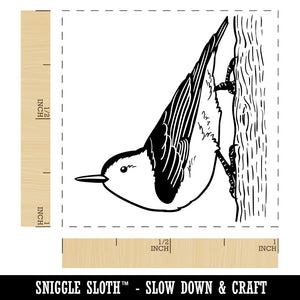 Active White-Breasted Nuthatch Self-Inking Rubber Stamp Ink Stamper
