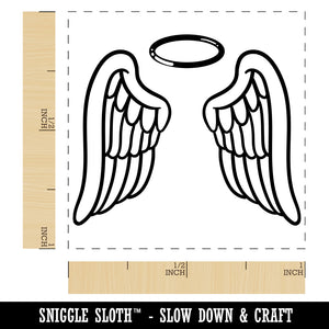 Angel Wings with Halo Self-Inking Rubber Stamp Ink Stamper