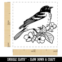 Baltimore Oriole Bird in Flowering Tree Self-Inking Rubber Stamp Ink Stamper