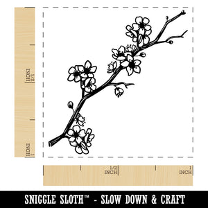 Cherry Blossom Flowers Tree Branch Self-Inking Rubber Stamp Ink Stamper