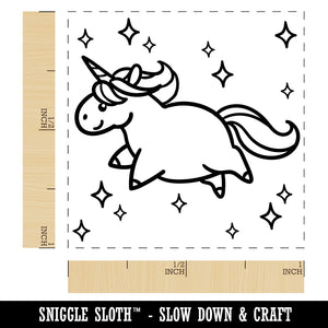 Chubby Unicorn with Stars Self-Inking Rubber Stamp Ink Stamper