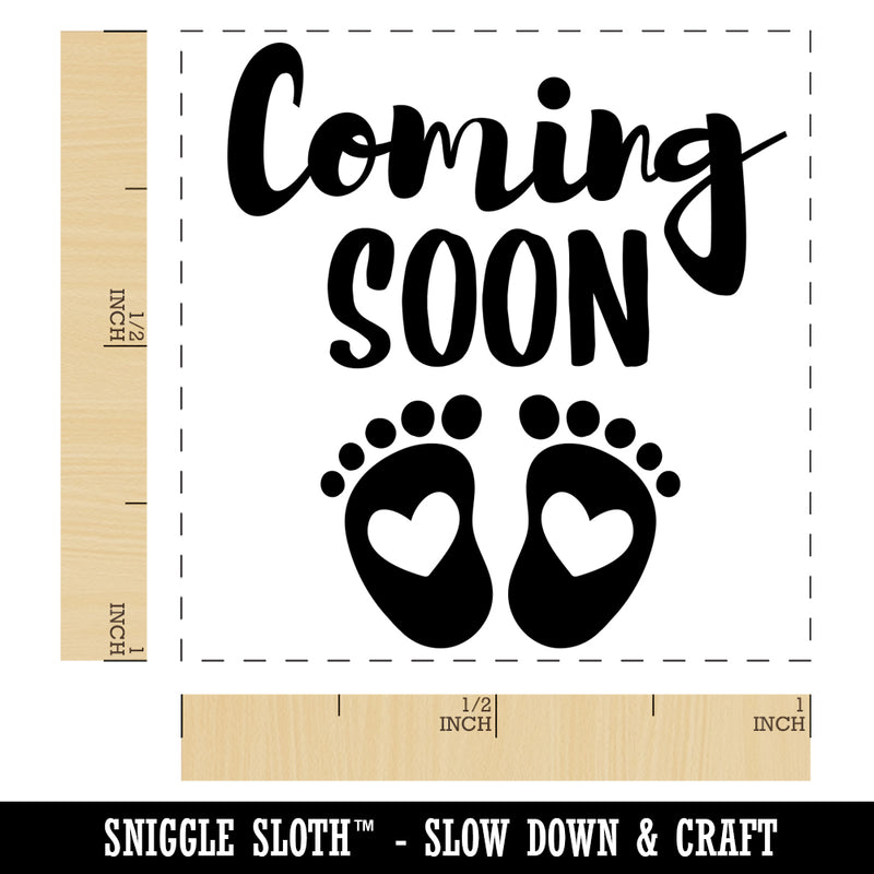 Coming Soon Baby Pregnancy Shower Self-Inking Rubber Stamp Ink Stamper