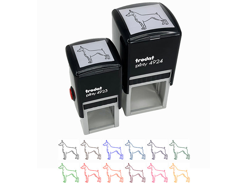 Courageous Doberman Pinscher Pet Dog Self-Inking Rubber Stamp Ink Stamper