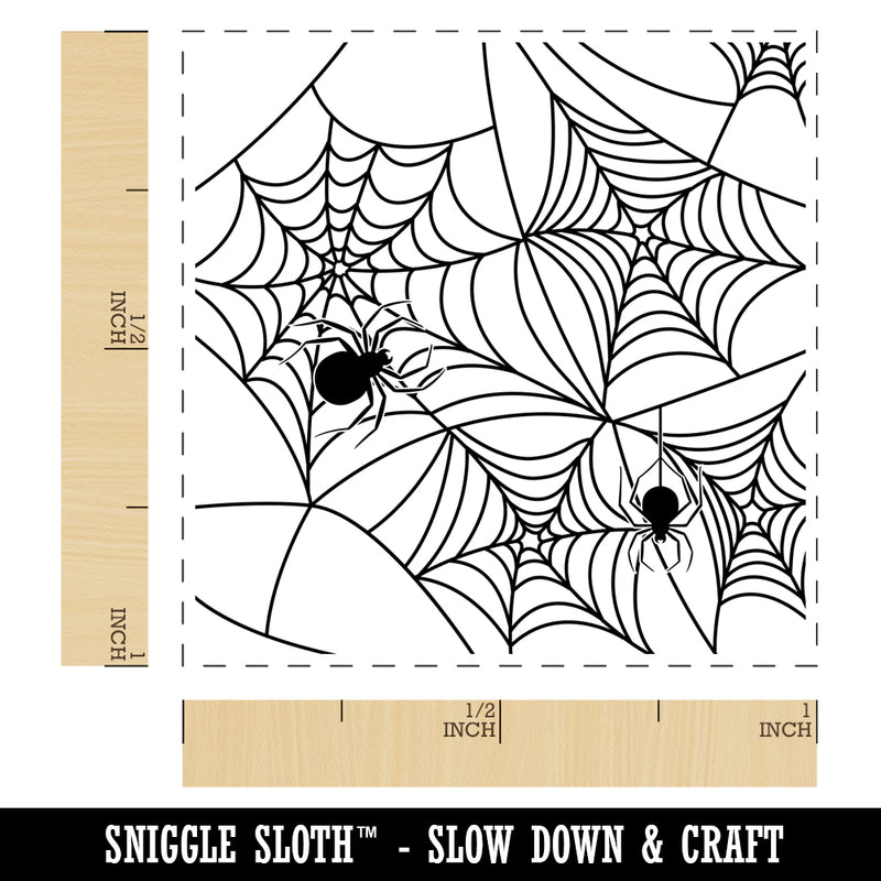 Creepy Spider Web Halloween Self-Inking Rubber Stamp Ink Stamper