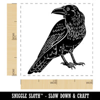 Elegant Black Raven Self-Inking Rubber Stamp Ink Stamper