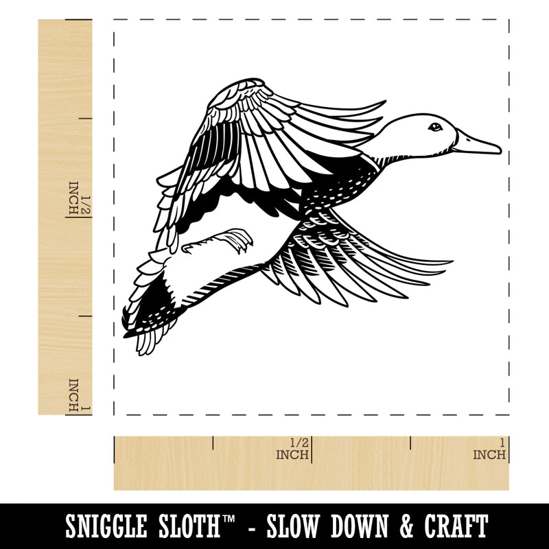Flying Mallard Duck Self-Inking Rubber Stamp Ink Stamper