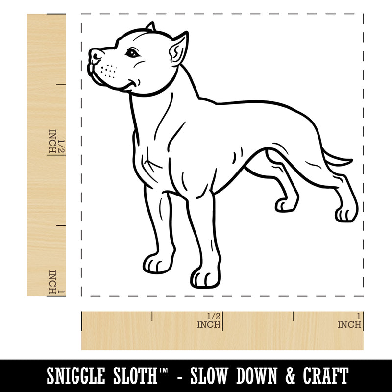 Friendly American Pit Bull Terrier Pet Dog Self-Inking Rubber Stamp Ink Stamper