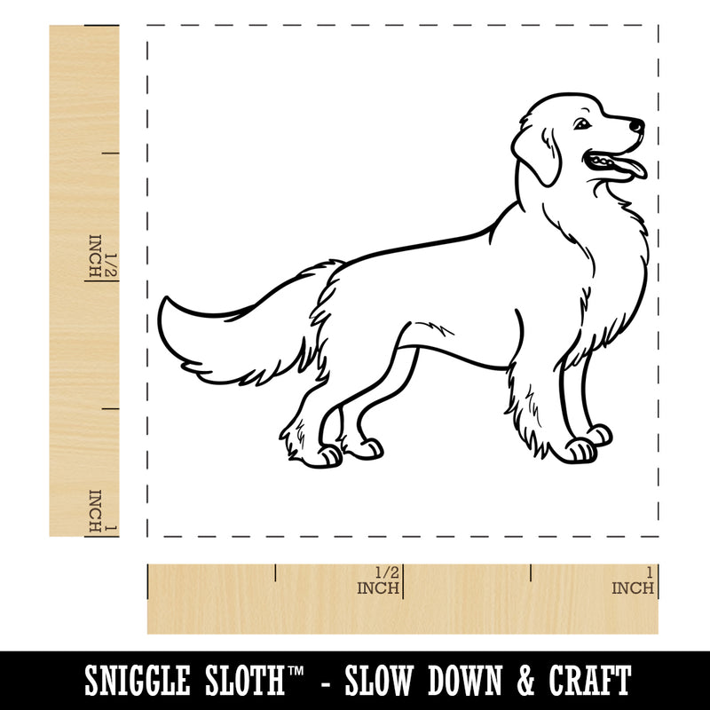 Friendly Golden Retriever Pet Dog Self-Inking Rubber Stamp Ink Stamper