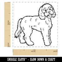 Friendly Labradoodle Pet Dog Self-Inking Rubber Stamp Ink Stamper