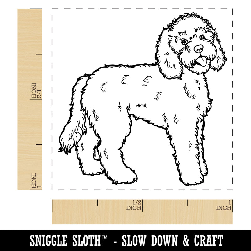 Friendly Labradoodle Pet Dog Self-Inking Rubber Stamp Ink Stamper