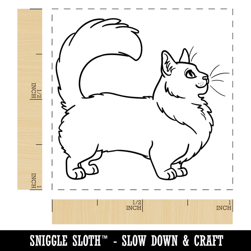 Fun-Loving Munchkin Cat Self-Inking Rubber Stamp Ink Stamper