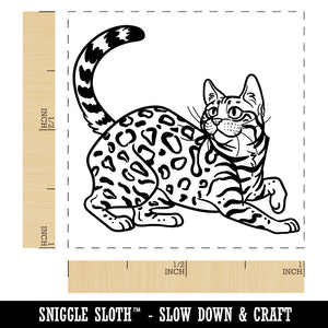 Loveable Bengal Cat Self-Inking Rubber Stamp Ink Stamper