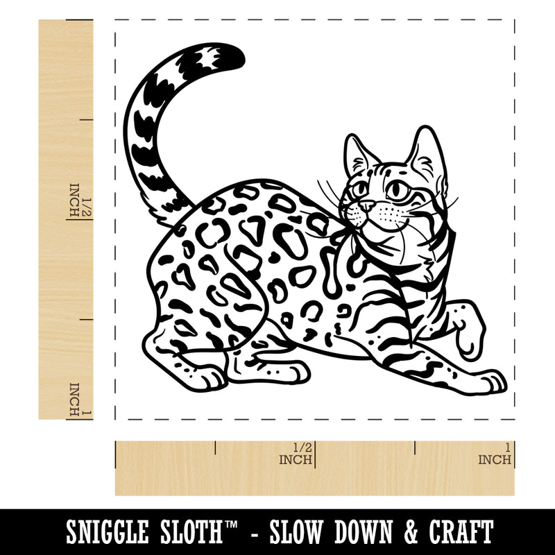 Loveable Bengal Cat Self-Inking Rubber Stamp Ink Stamper