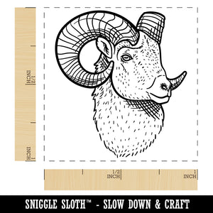 Majestic Bighorn Sheep Head Self-Inking Rubber Stamp Ink Stamper