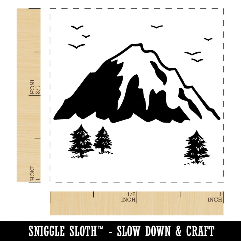 Mountain Scenic Landscape Self-Inking Rubber Stamp Ink Stamper