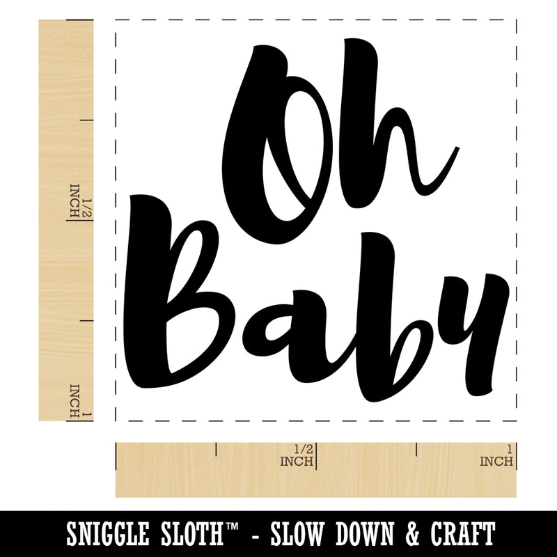 Oh Baby Script Shower Pregnancy Self-Inking Rubber Stamp Ink Stamper