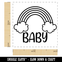 Rainbow Clouds and Baby Self-Inking Rubber Stamp Ink Stamper