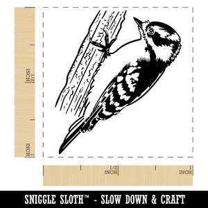 Sweet Downy Woodpecker Bird Self-Inking Rubber Stamp Ink Stamper