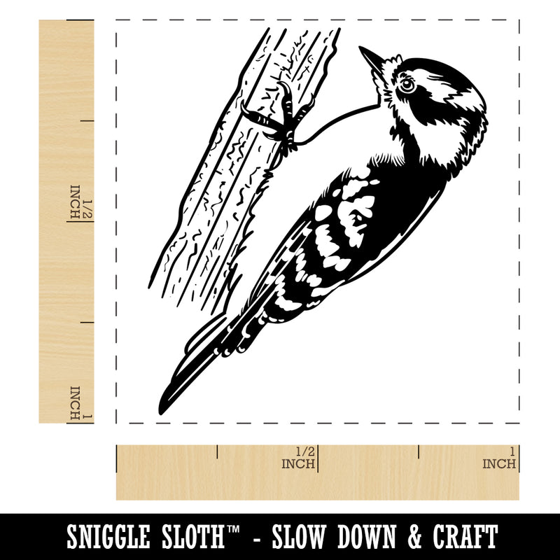 Sweet Downy Woodpecker Bird Self-Inking Rubber Stamp Ink Stamper