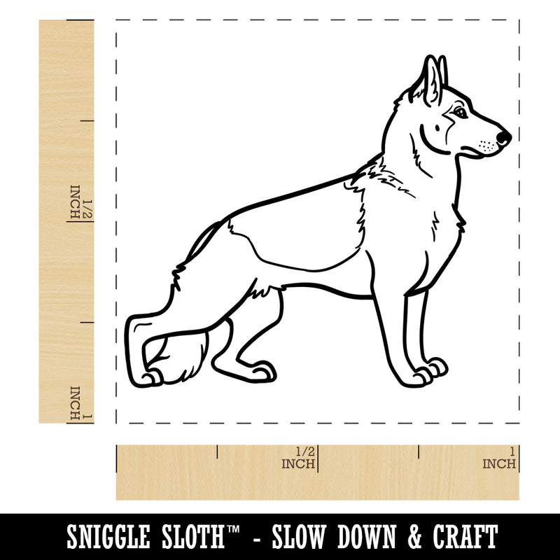 Watchful German Shepherd Pet Dog Self-Inking Rubber Stamp Ink Stamper